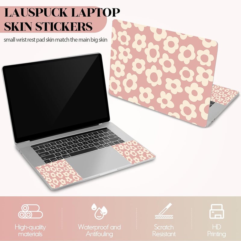 Lauspuck Pink Floral Laptop Skin Sticker Cover Decal, 12 13 13.3 14 15 15.4 15.6 inch Laptop Notebook Vinyl Skin Sticker Cover Personalized Art Protector - Image 2
